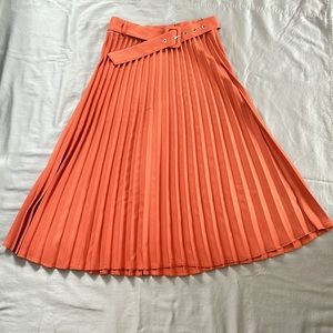 Pleated A-Line Skirt